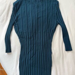 Helmut Lang Teal 3/4 Sleeve Top